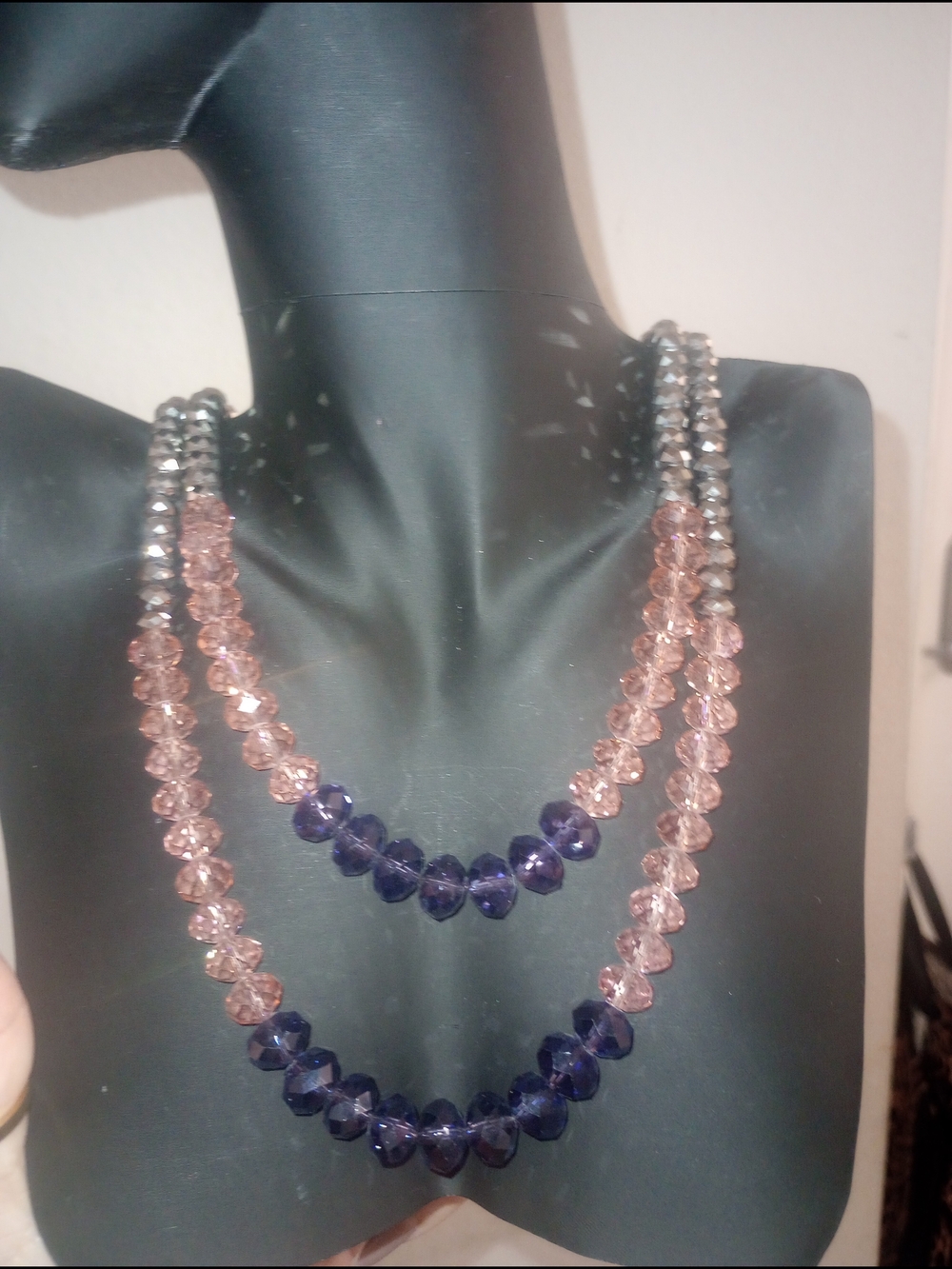 Ali Khan Faceted Silver-Tone  Beaded Necklace
